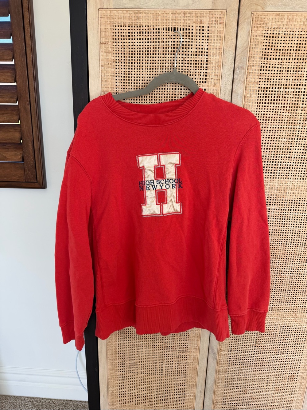Zara Red High School New York Appliqué Sweatshirt